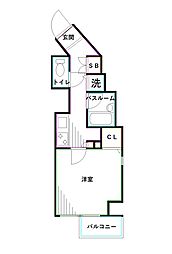 パークウェル高円寺弐番館 1Kの間取図画像