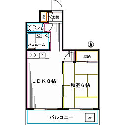 ドルチェ桜井 1LDKの間取図画像