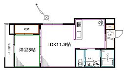 中野区白鷺1丁目アパート 1LDKの間取図画像