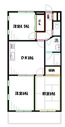 ビアーレ小金井 3階3DKの間取り