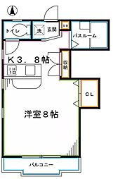 ハウスダイアリー 2階ワンルームの間取り