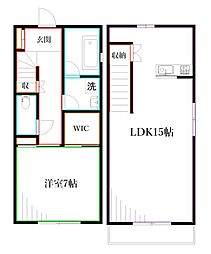 Terrace HANA 1LDKの間取り