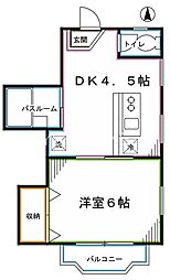 JR中央本線 武蔵小金井駅 徒歩12分の賃貸アパート 1階1DKの間取り