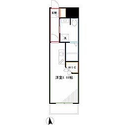 HUGO　HOUSE 3階ワンルームの間取り