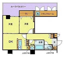 JR中央本線 吉祥寺駅 徒歩14分の賃貸マンション 3階2DKの間取り