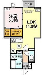 セレスティア小金井中町 1階1LDKの間取り