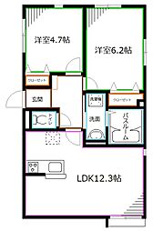 ヒルハイツ関町南 1階2LDKの間取り