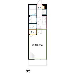 リブリ・アヴニール 2階1Kの間取り