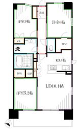 トラープランド蒼麗館 5階3LDKの間取り
