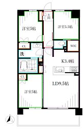 トラープランド蒼麗館 5階3LDKの間取り