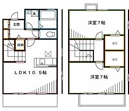 ラヴィアンローズ 2階2LDKの間取り