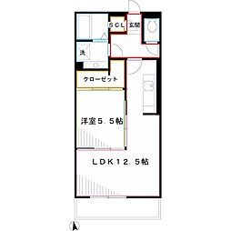 Avancer Akane 3階1LDKの間取り
