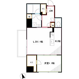 グロリアス西荻窪 2階1LDKの間取り