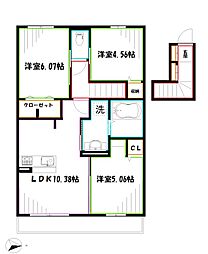 NKガーデン 2階3LDKの間取り