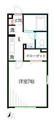 グラン・クェイル 1階1Kの間取り