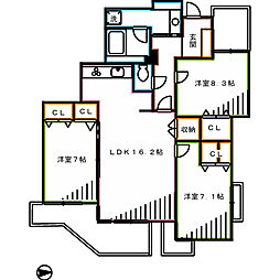 アーバネックス武蔵野 1階3LDKの間取り