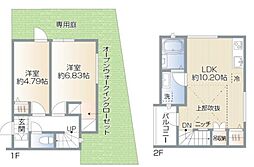 練馬区立野町アパート 2LDKの間取図画像