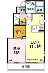 Kドルフ 1LDKの間取図画像