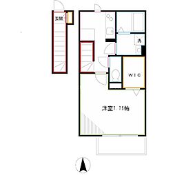 ヴェルデュール 1Kの間取図画像