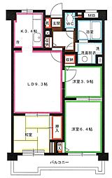 コーボック新小金井 3LDKの間取図画像