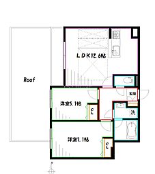 オーパスホームズ武蔵小金井 2LDKの間取図画像