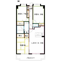 ライフステージ武蔵野 3LDKの間取図画像