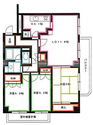 パークニューポート 3LDKの間取図画像