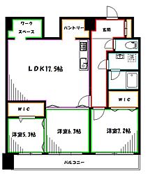 小金井本町ビル 3LDKの間取図画像