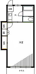 さつき荘 1Kの間取図画像