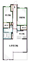 クリオ東小金井パークフロント 1SLDKの間取図画像