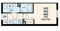 GATE Residence Mitaka 1Kの間取図画像