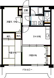 マンションカンギン 3DKの間取図画像