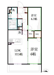 ディアクレスト西荻窪 2LDKの間取図画像