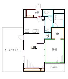 センチュリー三鷹第二 1LDKの間取図画像
