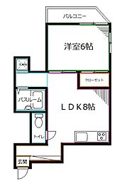 イートス立川 1LDKの間取図画像