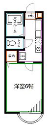 パンショナフランテルニテ 1Kの間取図画像