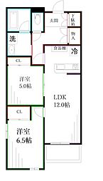 サクラガーデン武蔵小金井 2LDKの間取図画像