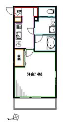クレイシア三鷹 1Kの間取図画像