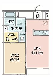 ラシーネセレッソ 1LDKの間取図画像