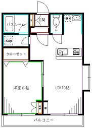 フラット 1LDKの間取図画像