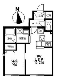 グーテンフロー 1LDKの間取図画像