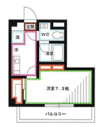 ドゥーエ武蔵小金井 1Kの間取図画像