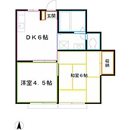メゾン'89 2DKの間取図画像