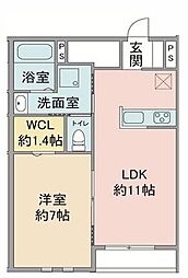 ラシーネセレッソ 1LDKの間取図画像