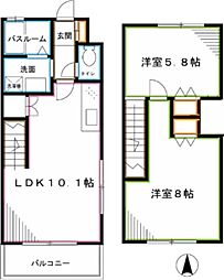 JR中央本線 西荻窪駅 徒歩8分の賃貸マンション 3階2LDKの間取り