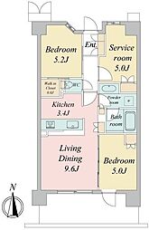トラープランド蒼麗館 2階3LDKの間取り