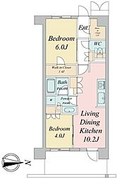 トラープランド蒼麗館 3階2LDKの間取り