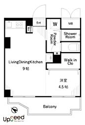 ヴィラ井荻 4階1LDKの間取り