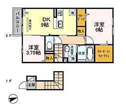 メゾンホーリー 2階2DKの間取り