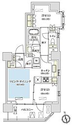 パークホームズ西荻窪アベニュー 8階2LDKの間取り